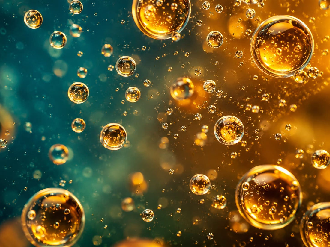 Macro of golden liquid micro-droplets, nanoliposomal delivery