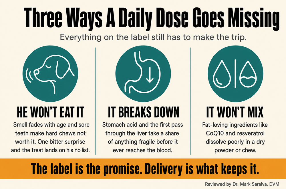 Infographic: Three Ways A Daily Dose Goes Missing - refusal, breakdown and poor mixing