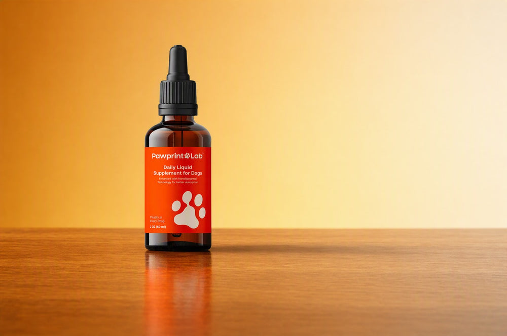 Pawprint Lab Daily Liquid Supplement for Dogs, 2 oz amber dropper bottle