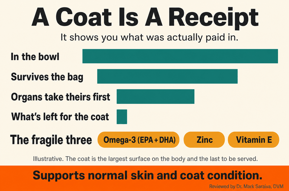 Diagram: a coat is a receipt - the coat is served last in the nutrient queue