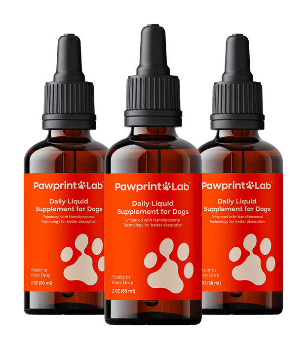 Three bottles of Pawprint Protocol